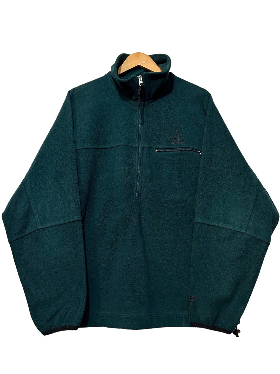 95年製 NIKE ACG Half-Zip Fleece Jacket 深緑 M 90s ナイキ エーシージー フリースジャケット ハーフ