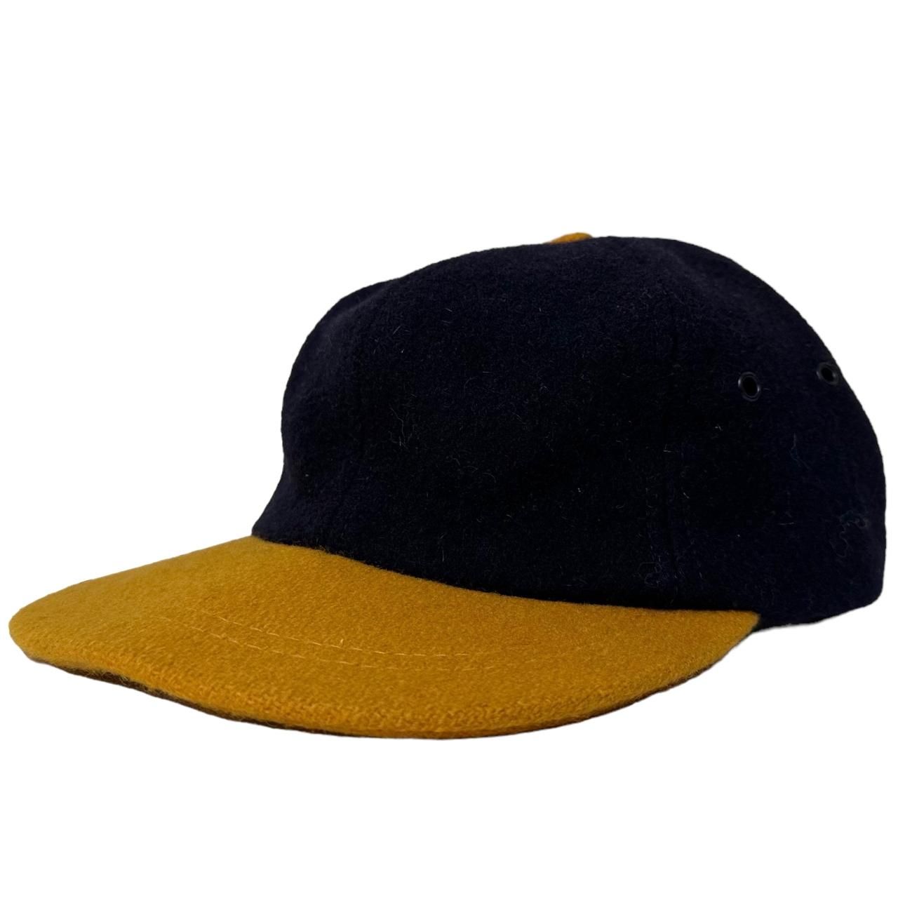 USA製 90s J.CREW 2 Tone Wool 6 Panel Cap 紺黄 ジェイクルー ウール 