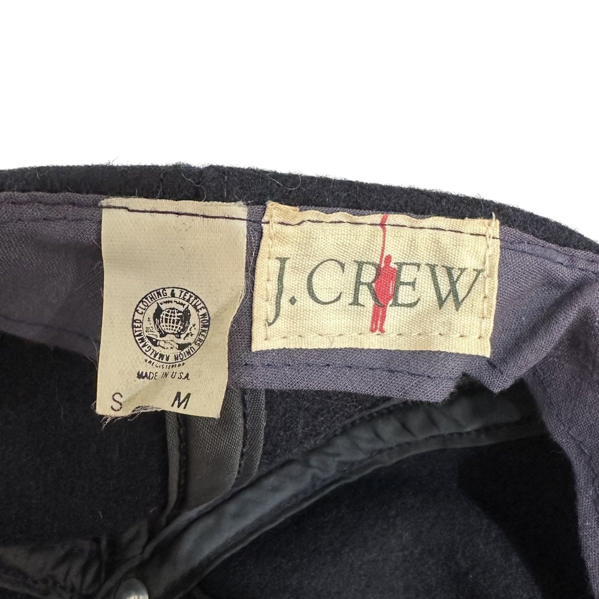 USA製 90s J.CREW 2 Tone Wool 6 Panel Cap 紺黄 ジェイクルー ウール ...