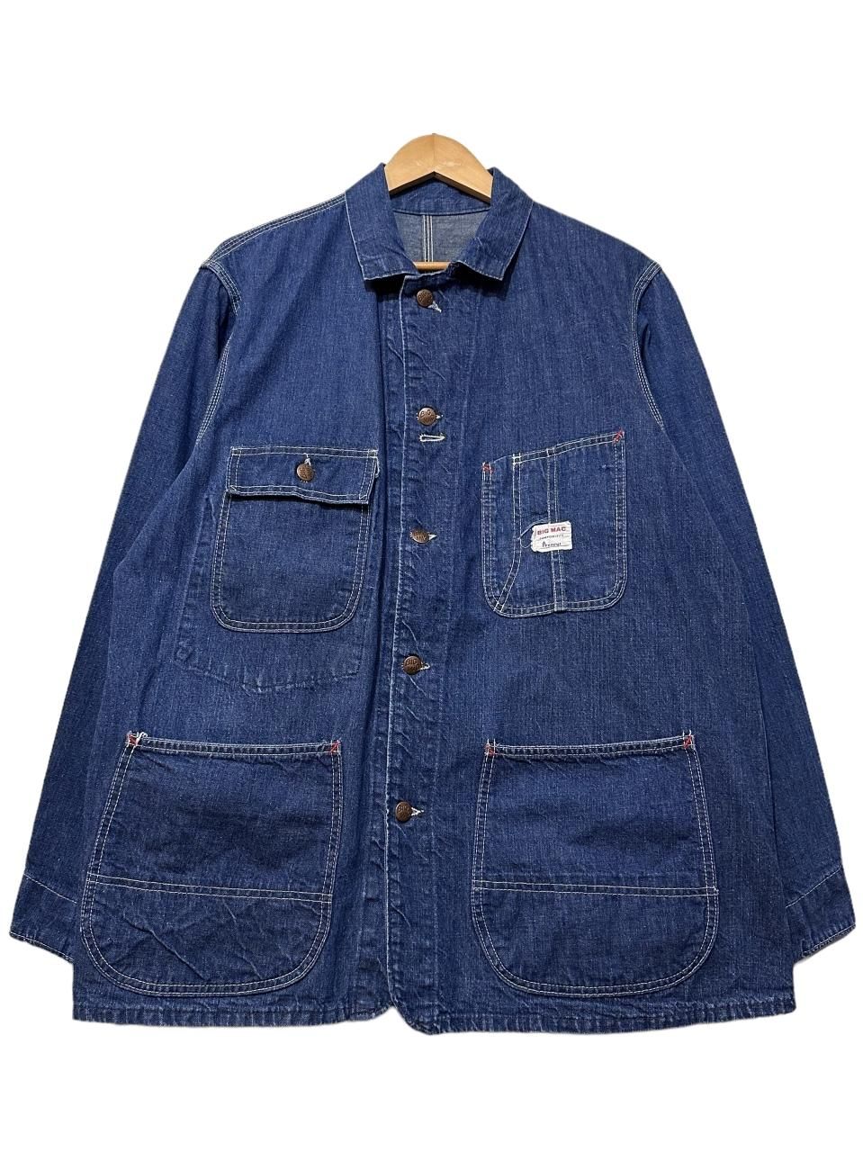 60s BIG MAC Denim Coverall 紺 XL相当 ビッグマック カバーオール デニムジャケット ネイビー Vintage  ヴィンテージ 古着 - NEWJOKE ONLINE STORE