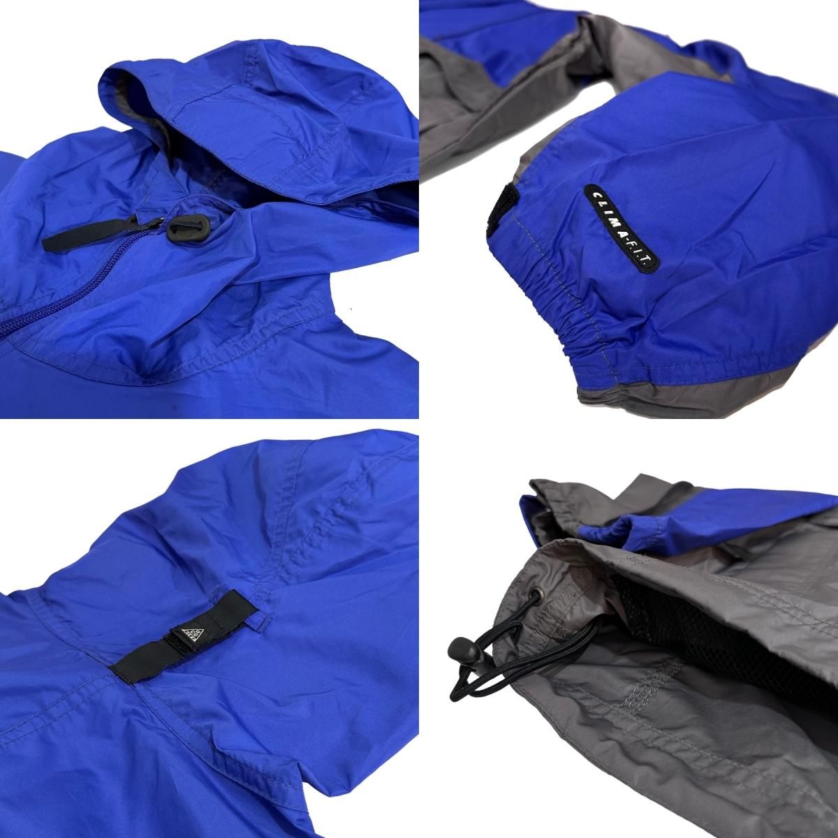 96年製 NIKE ACG Logo Nylon Anorak Parka 青灰 L 90s ナイキ 96年製 NIKE ACG Logo Nylon Anorak Parka 青灰 L 90s ナイキ