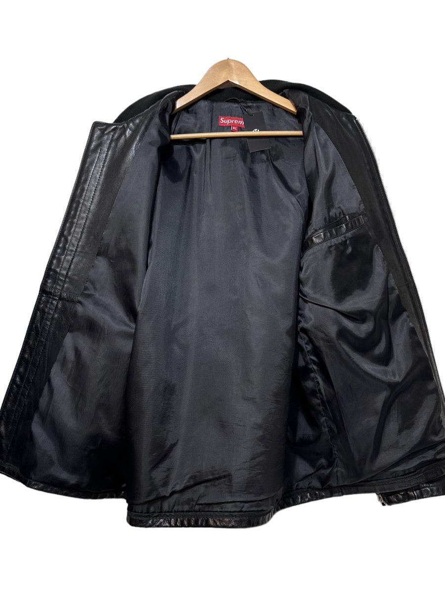 USA製 00s OLD SUPREME Leather Jacket 黒 XL シュプリーム レザー