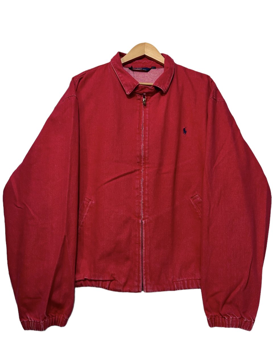 80s Polo Ralph Lauren Red Denim Drizzler Jacket 赤 XL ポロラルフ