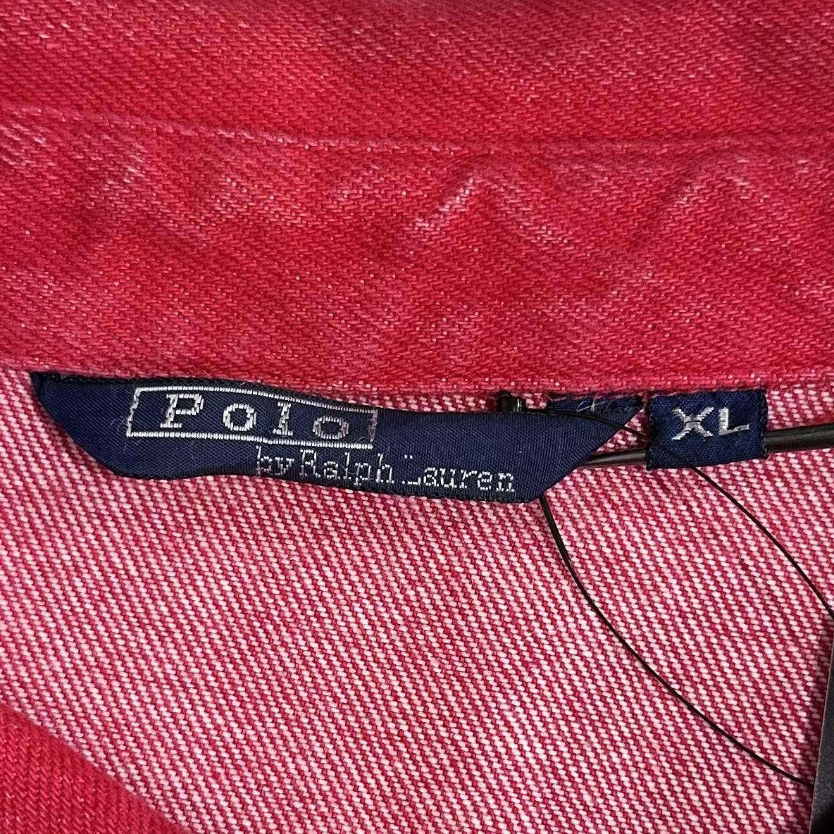 80s Polo Ralph Lauren Red Denim Drizzler Jacket 赤 XL ポロ 80s Polo Ralph Lauren Red Denim Drizzler Jacket 赤 XL ポロ