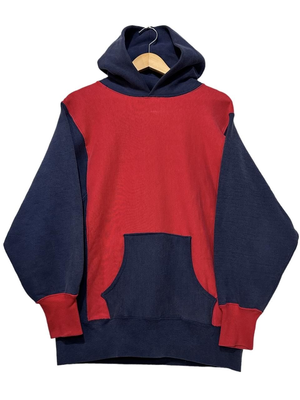 USA製 90s Champion 2 Tone Reverse Weave Sweat Hoodie 紺赤 L 