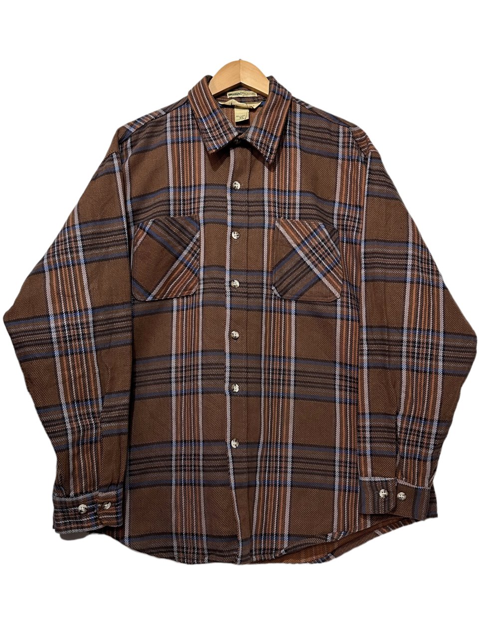USA製 90s ST JOHN'S BAY Check Flannel L/S Shirt 茶 XL セント ...