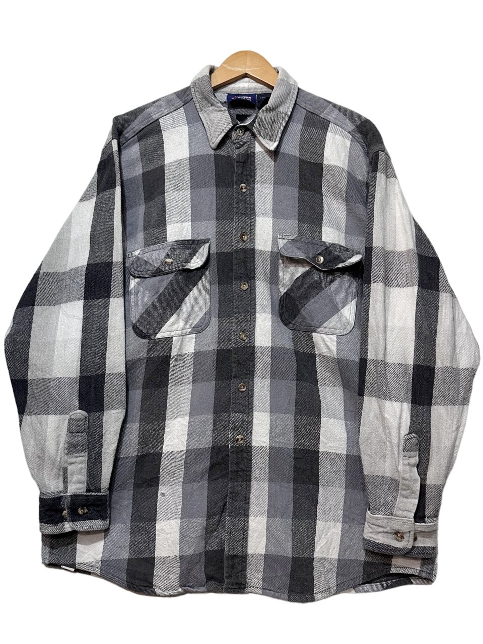 00s FIVE BROTHER Check Flannel L/S Shirt 灰黒 XL ファイブブラザー 