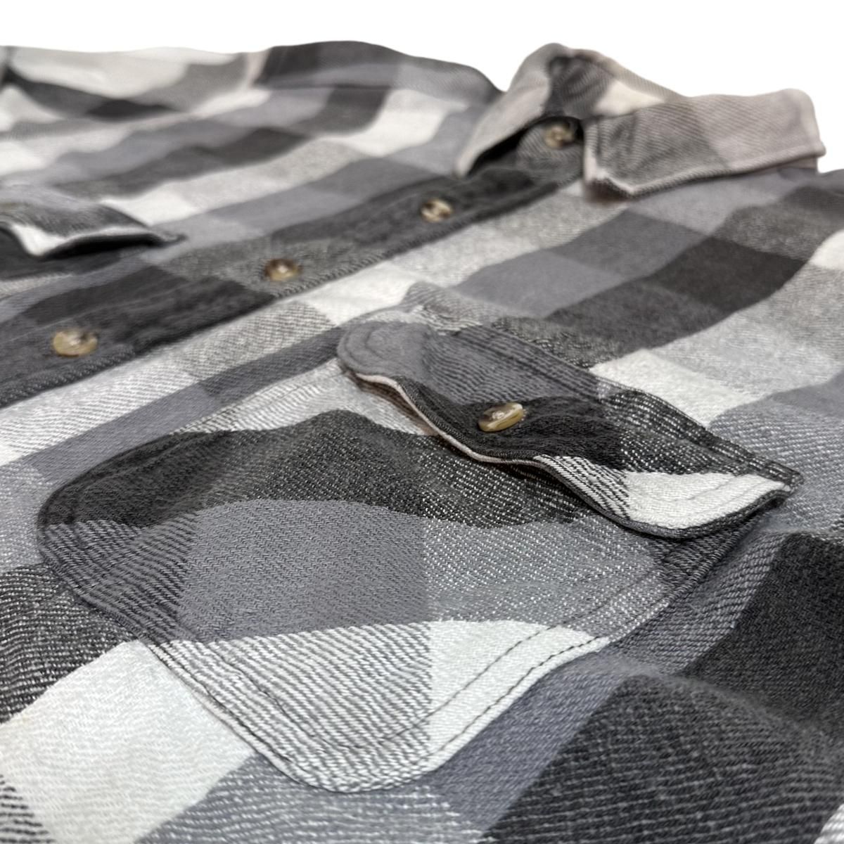 00s FIVE BROTHER Check Flannel L/S Shirt 灰黒 XL ファイブ