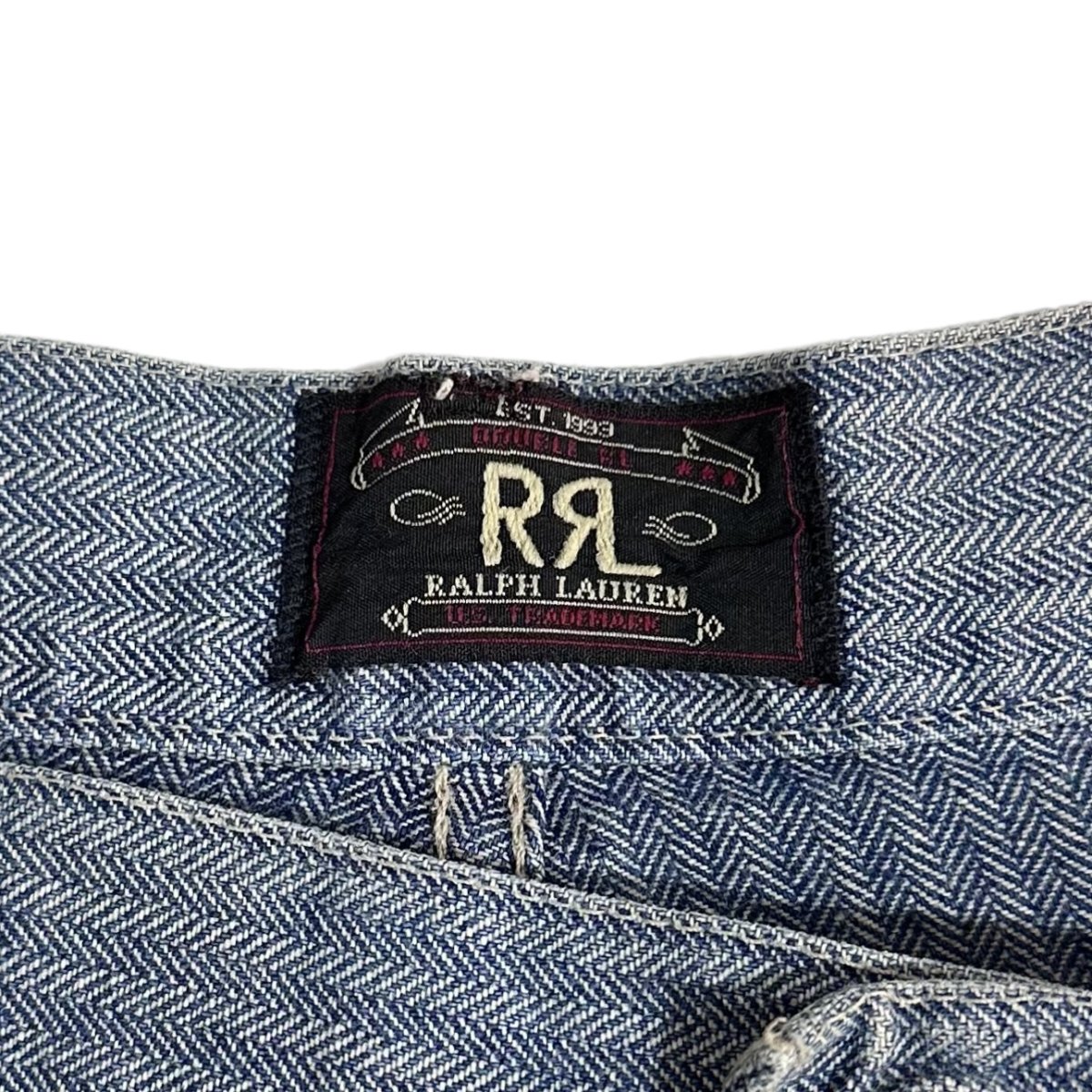 USA製 90s RRL HBT Cotton Work Pants 青 W35×L29 ダブルアールエル 