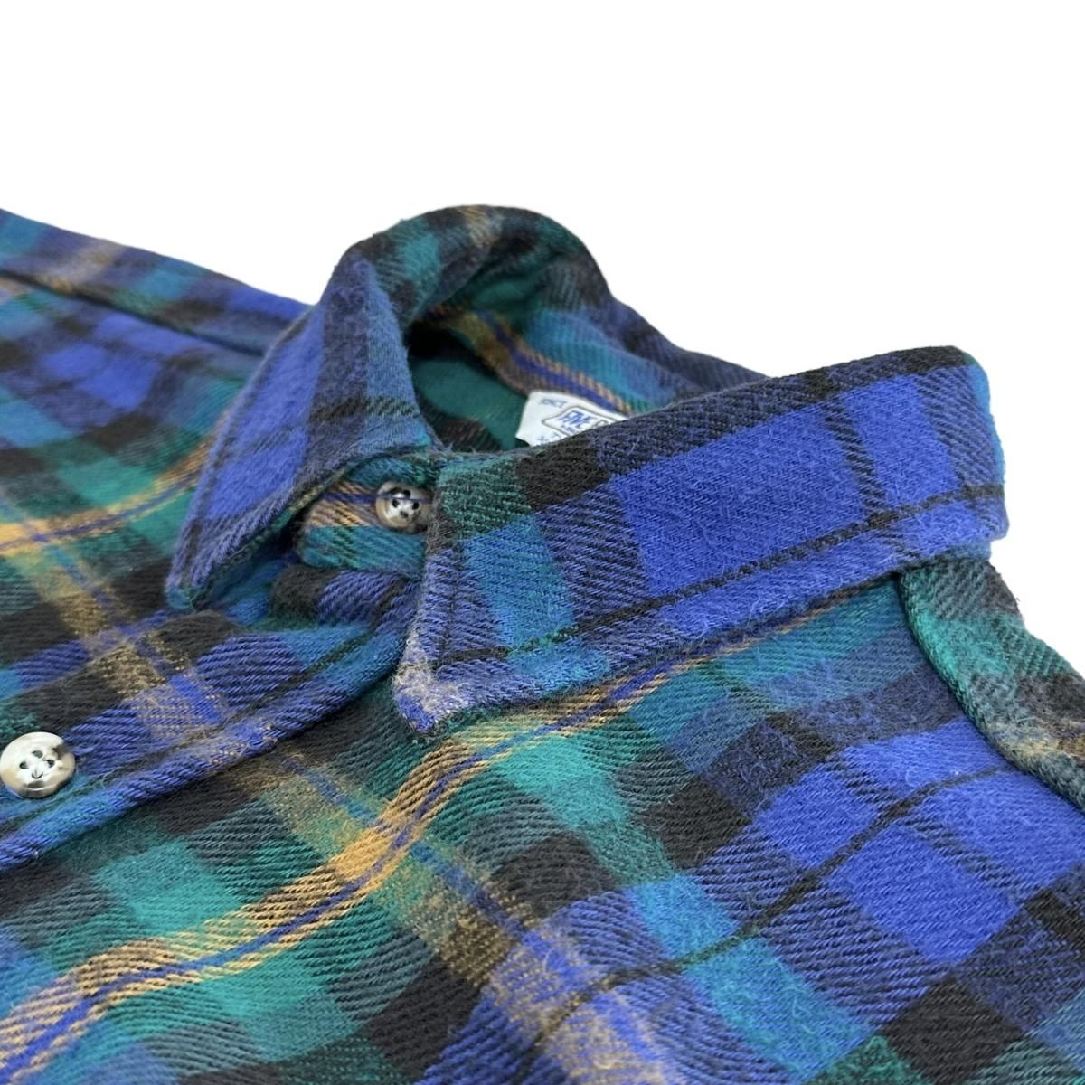 USA製 70s~80s FIVE BROTHER Check Flannel L/S Shirt 青緑 XL USA製 70s~80s FIVE BROTHER Check Flannel L/S Shirt 青緑 XL