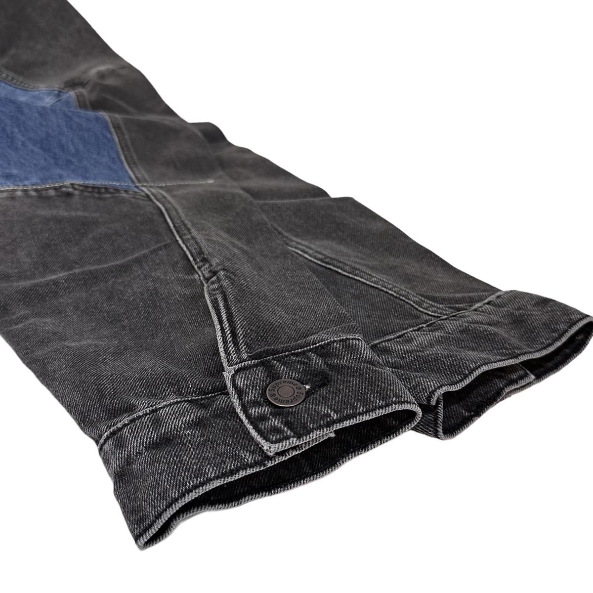 新品 22AW SUPREME 2-Tone Paneled Denim Jacket 黒 XL 新品 22AW SUPREME 2-Tone Paneled Denim Jacket 黒 XL