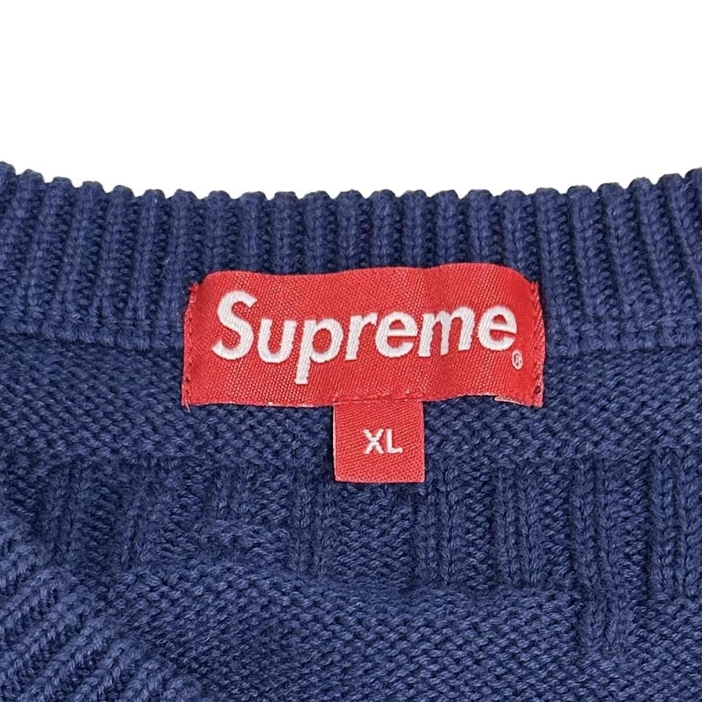 Supreme 19AW Raised Logo Sweater ネイビー XL