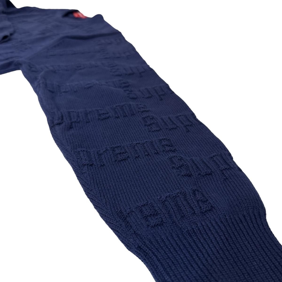 19AW SUPREME Raised Logo Sweater 紺 XL シュプリーム レイズド ロゴ