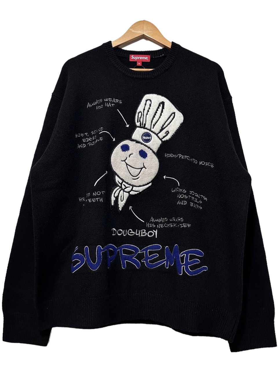 新品22AW SUPREME Doughboy Sweater 黒 XL シュプリーム ドゥボーイ ...