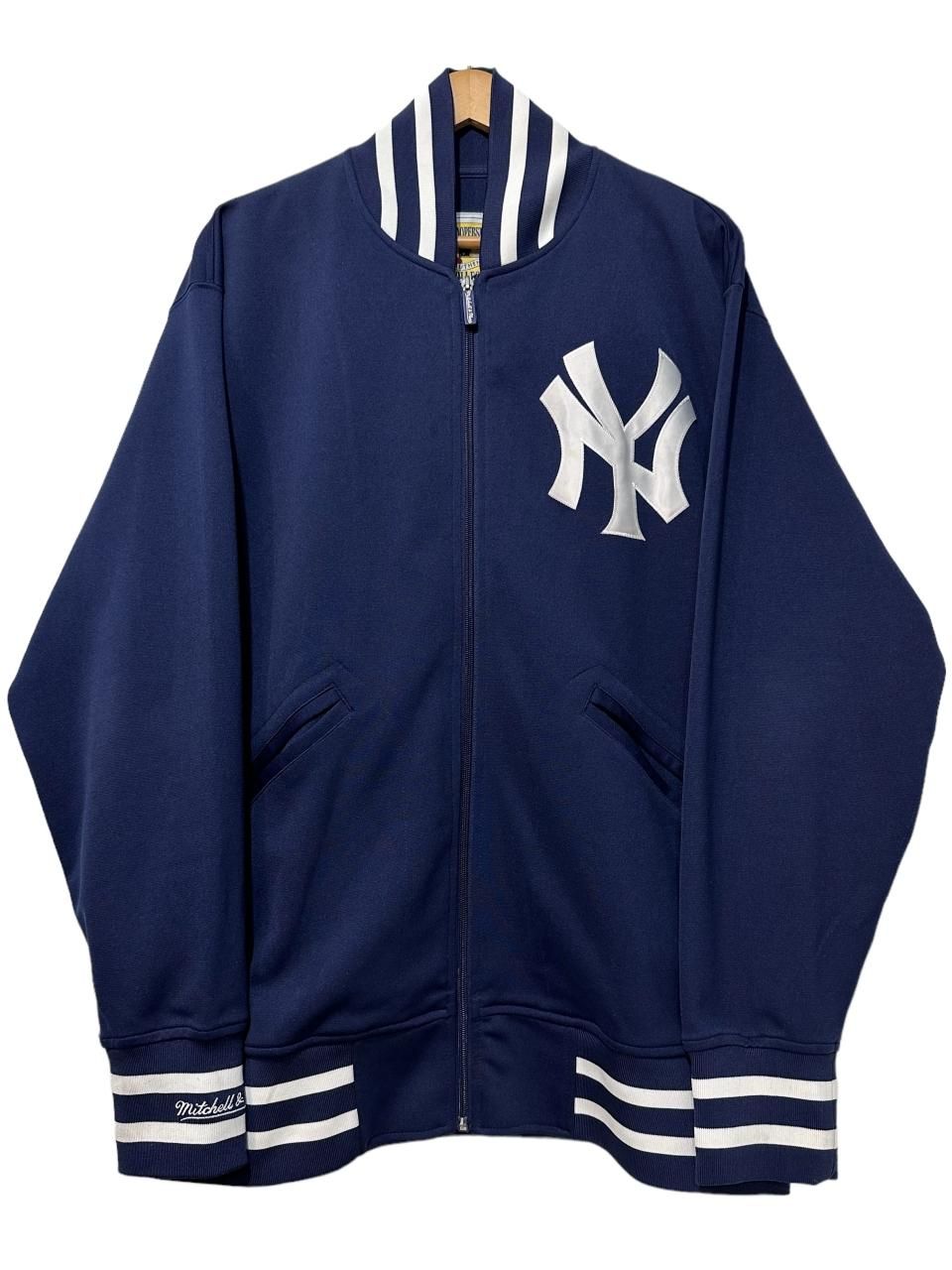 SALE/ Red × Jacket MLB ニューヨーク ヤンキース ジャージ スウェット ベースボール ブルー (レディース 7)   N8754