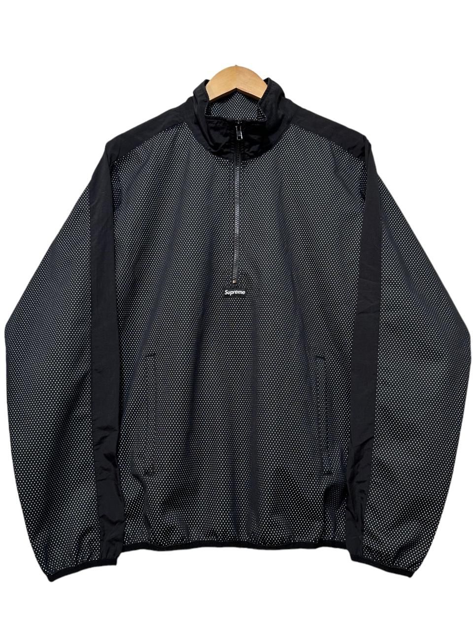 14ss SUPREME Half Zip Mesh Pullover 黒 M シュプリーム ハーフジップ メッシュ プルオーバー ジャケット
