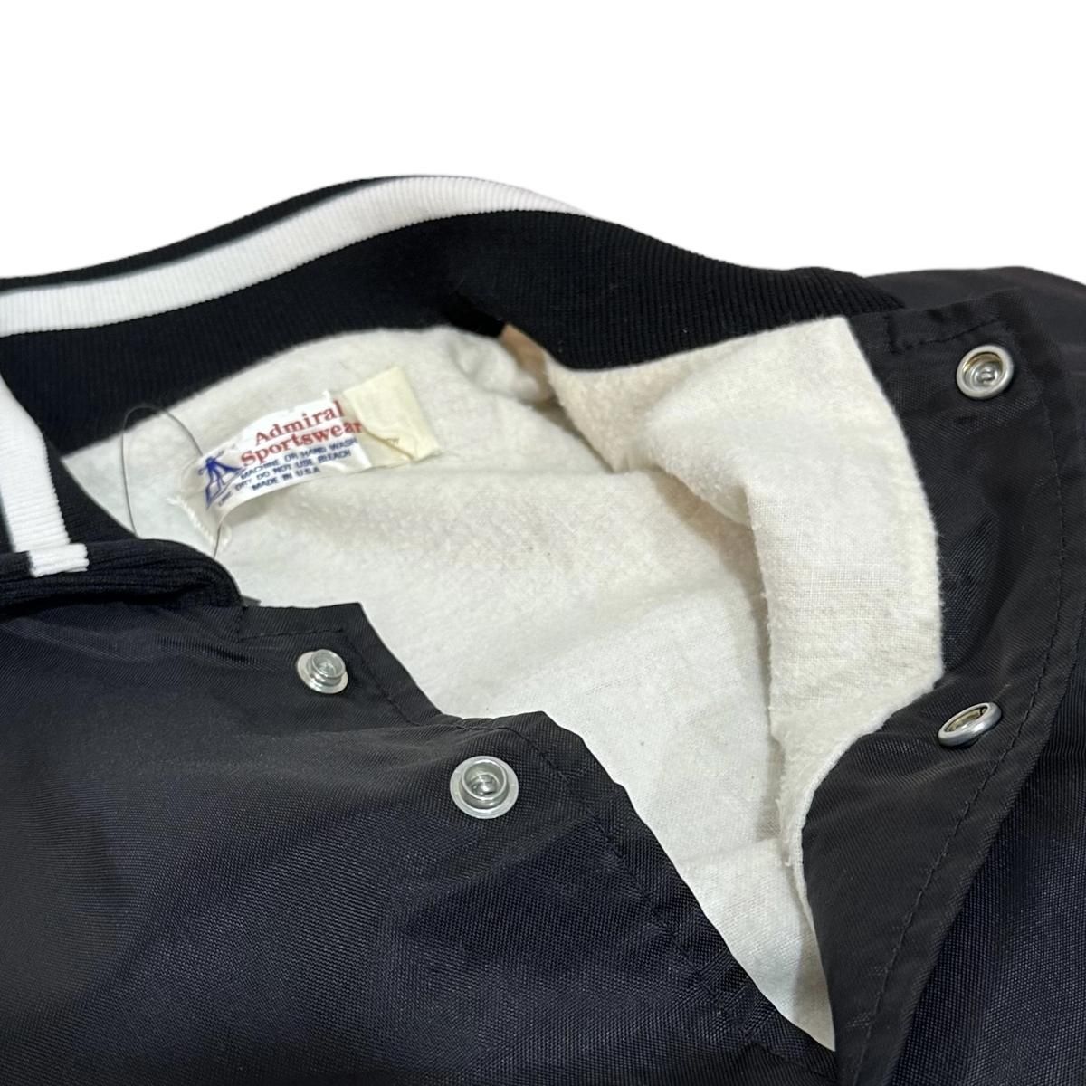 USA製 90s Admiral Sportswear Satin Varsity Jacket 黒 M USA製 90s Admiral Sportswear Satin Varsity Jacket 黒 M
