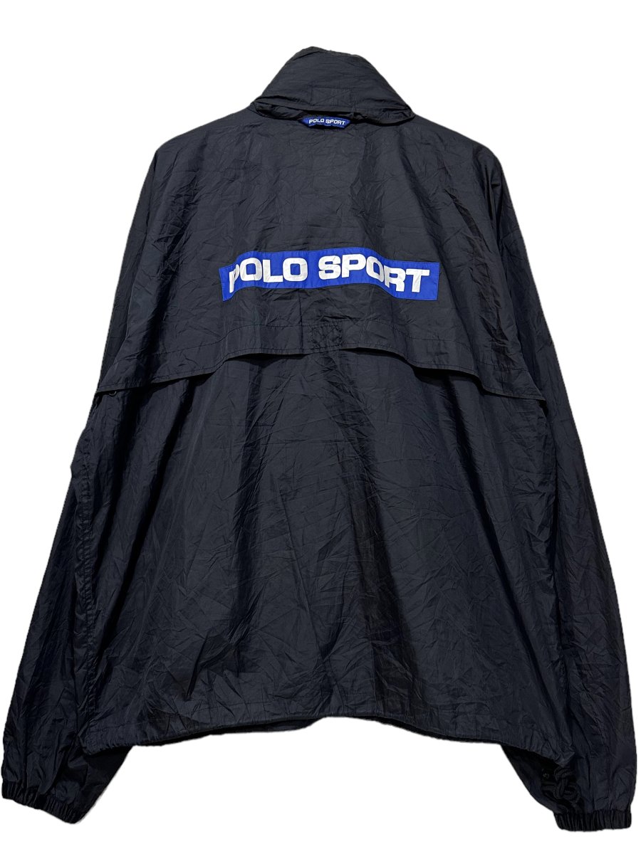 90s POLO SPORT Half-Zip Nylon Pullover Jacket 黒 XXL ポロスポーツ ナイロンジャケット プルオーバー  Ralph Lauren ラルフローレン - NEWJOKE ONLINE STORE