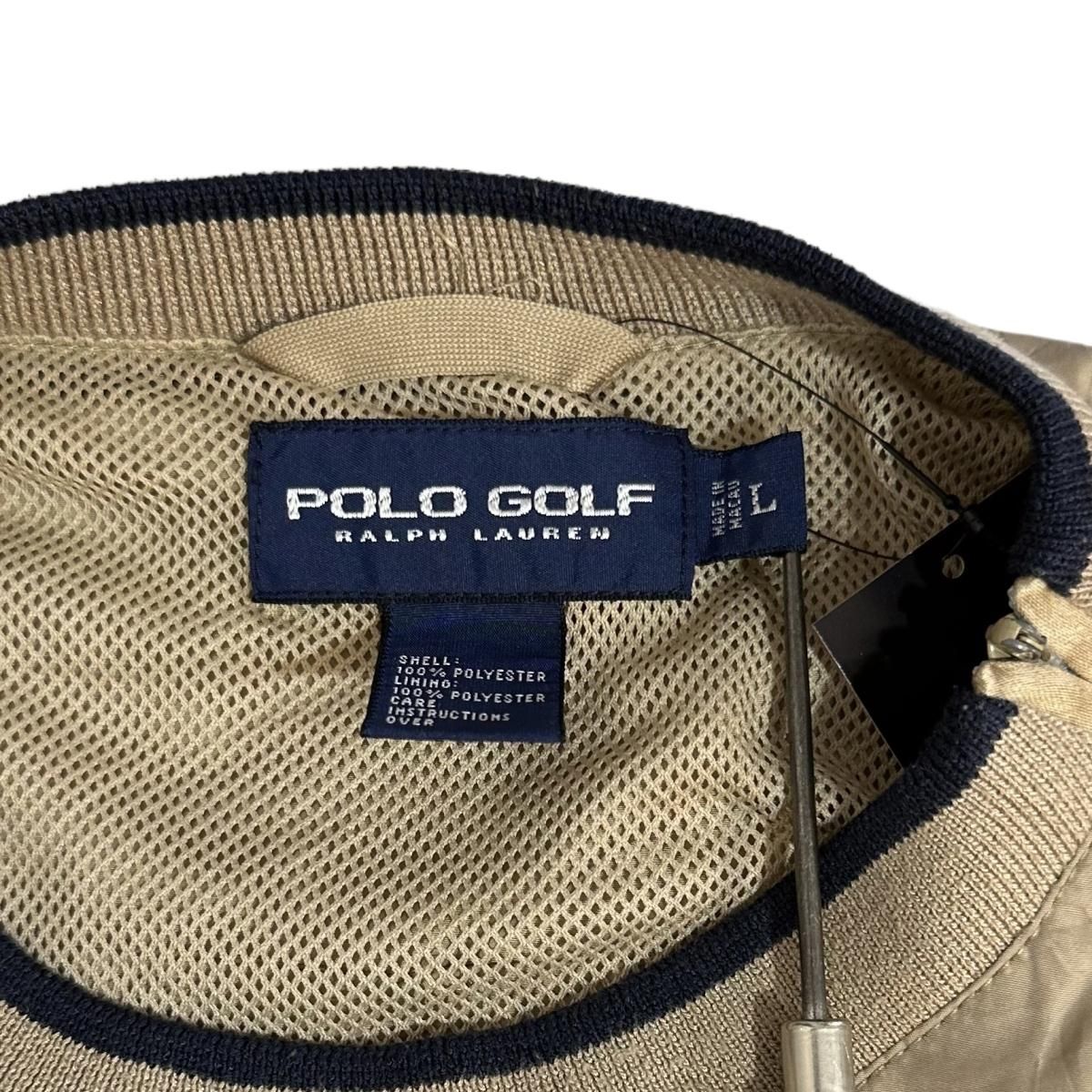 90s POLO GOLF Crew-Neck Nylon Pullover Jacket カーキ L 90s POLO GOLF Crew-Neck Nylon Pullover Jacket カーキ L