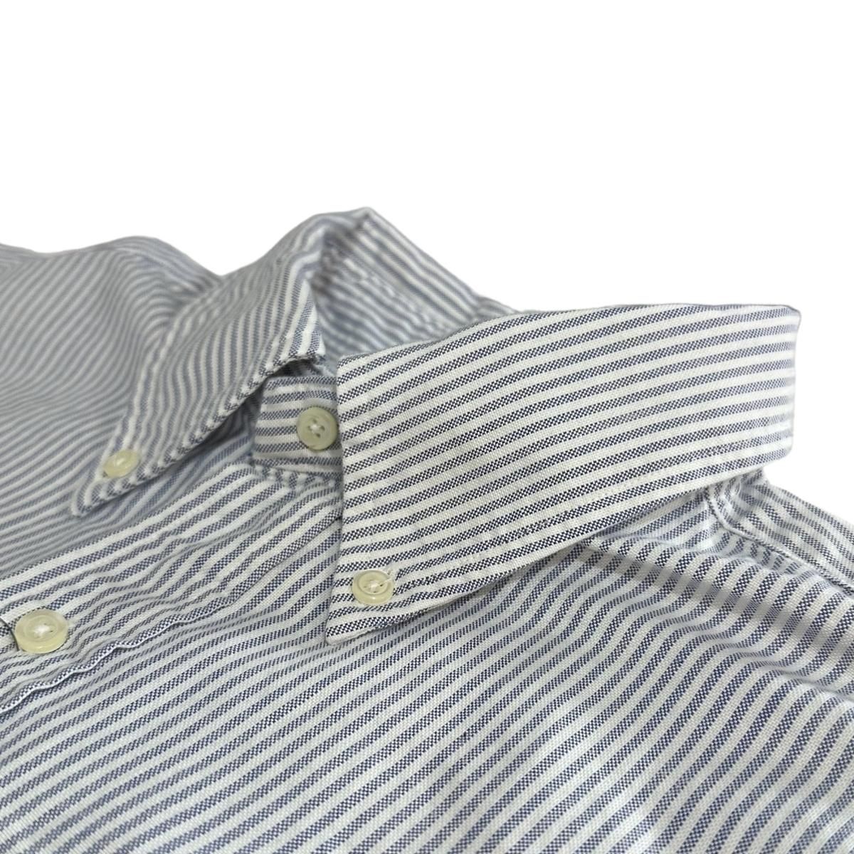 USA製 BROOKS BROTHERS Stripe Cotton BD L/S Shirt 青白 16 1/2