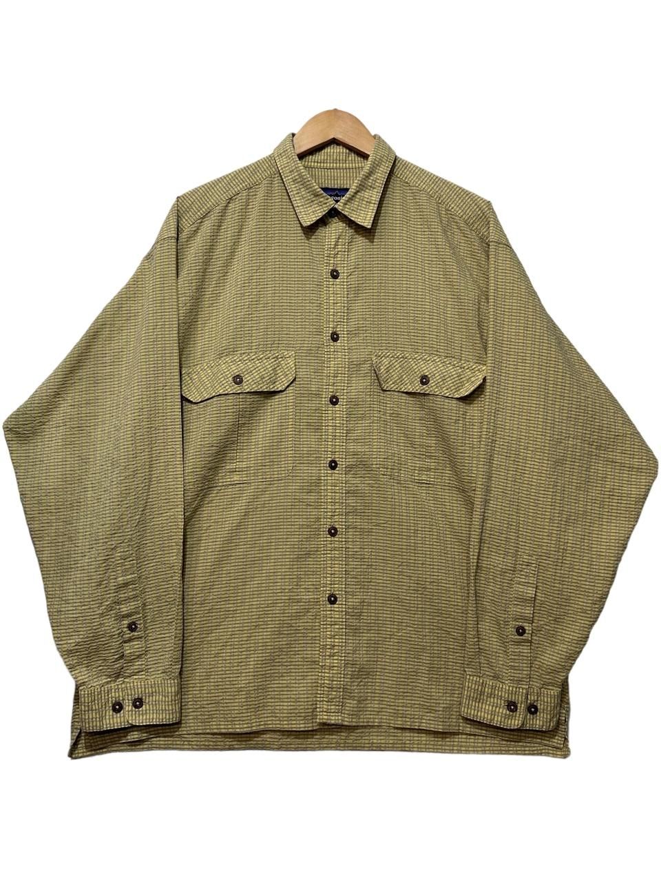 90s~00s patagonia Seersucker Check L/S Shirt 黄 L パタゴニア 90s~00s patagonia Seersucker Check L/S Shirt 黄 L パタゴニア