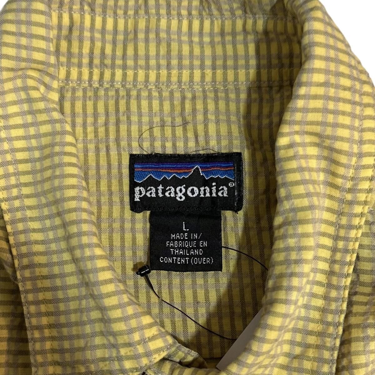 90s~00s patagonia Seersucker Check L/S Shirt 黄 L パタゴニア 90s~00s patagonia Seersucker Check L/S Shirt 黄 L パタゴニア