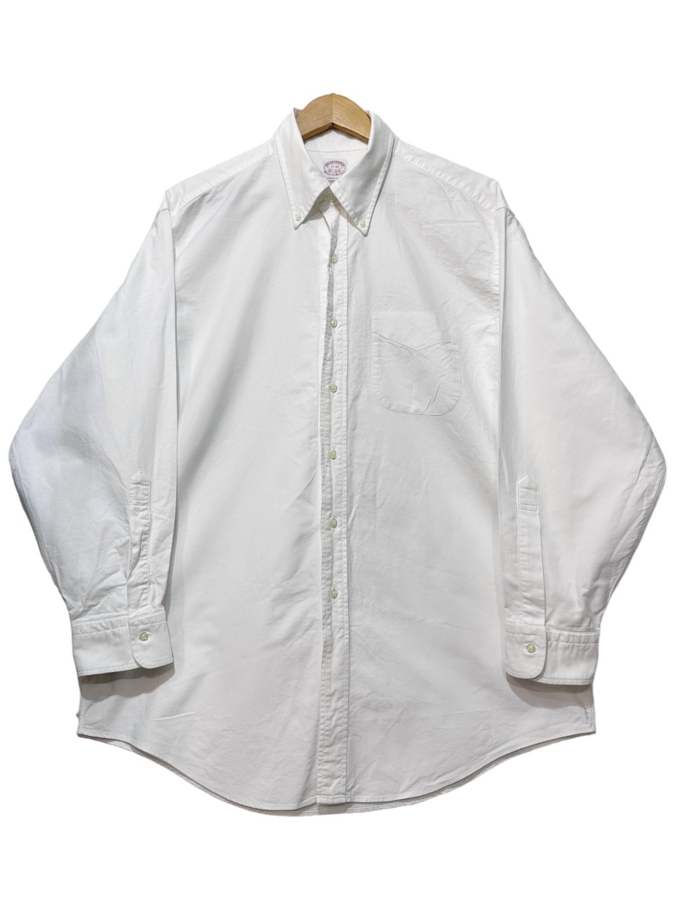 USA製 BROOKS BROTHERS Cotton OX BD L/S Shirt 白 17-33 ブルックス