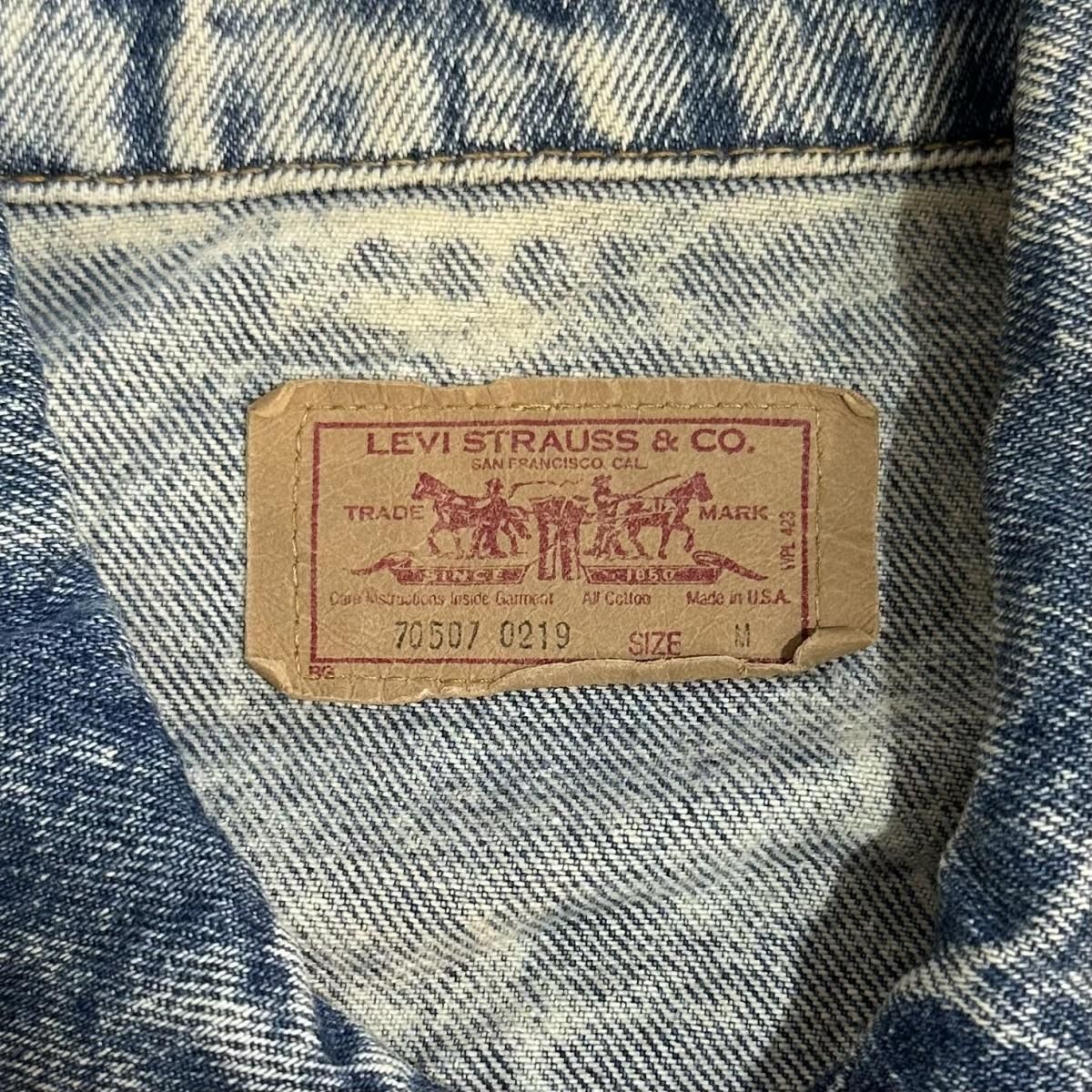 USA製 87年 Levi's 70507-0219 Chemical Wash Denim Jacket 青 M USA製 87年 Levi's 70507-0219 Chemical Wash Denim Jacket 青 M