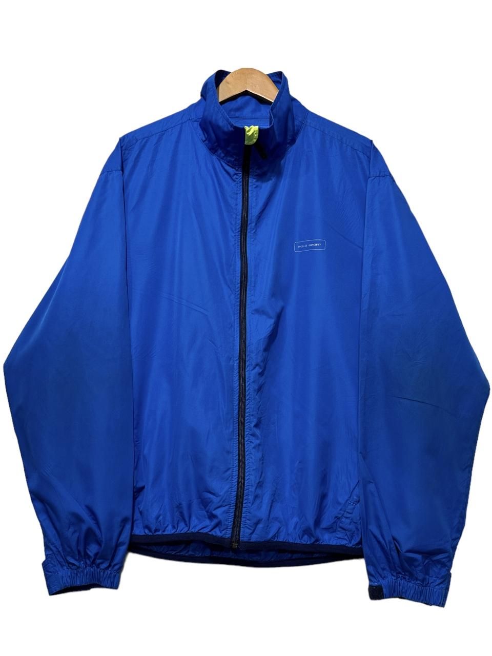 90s POLO SPORT Logo Nylon Jacket 青 XL ポロスポーツ ナイロン 