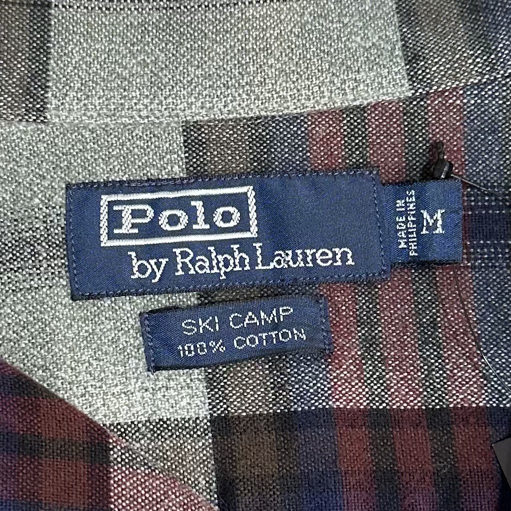 s Polo Ralph Lauren "SKI CAMP" Check Open Collar L/S Shirt 灰