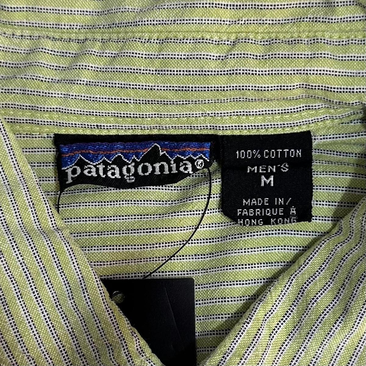 80s~90s patagonia Stripe Cotton L/S Shirt 黄緑 M パタゴニア 80s~90s patagonia Stripe Cotton L/S Shirt 黄緑 M パタゴニア