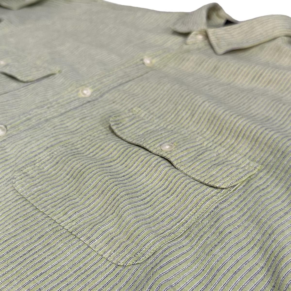 80s~90s patagonia Stripe Cotton L/S Shirt 黄緑 M パタゴニア 80s~90s patagonia Stripe Cotton L/S Shirt 黄緑 M パタゴニア