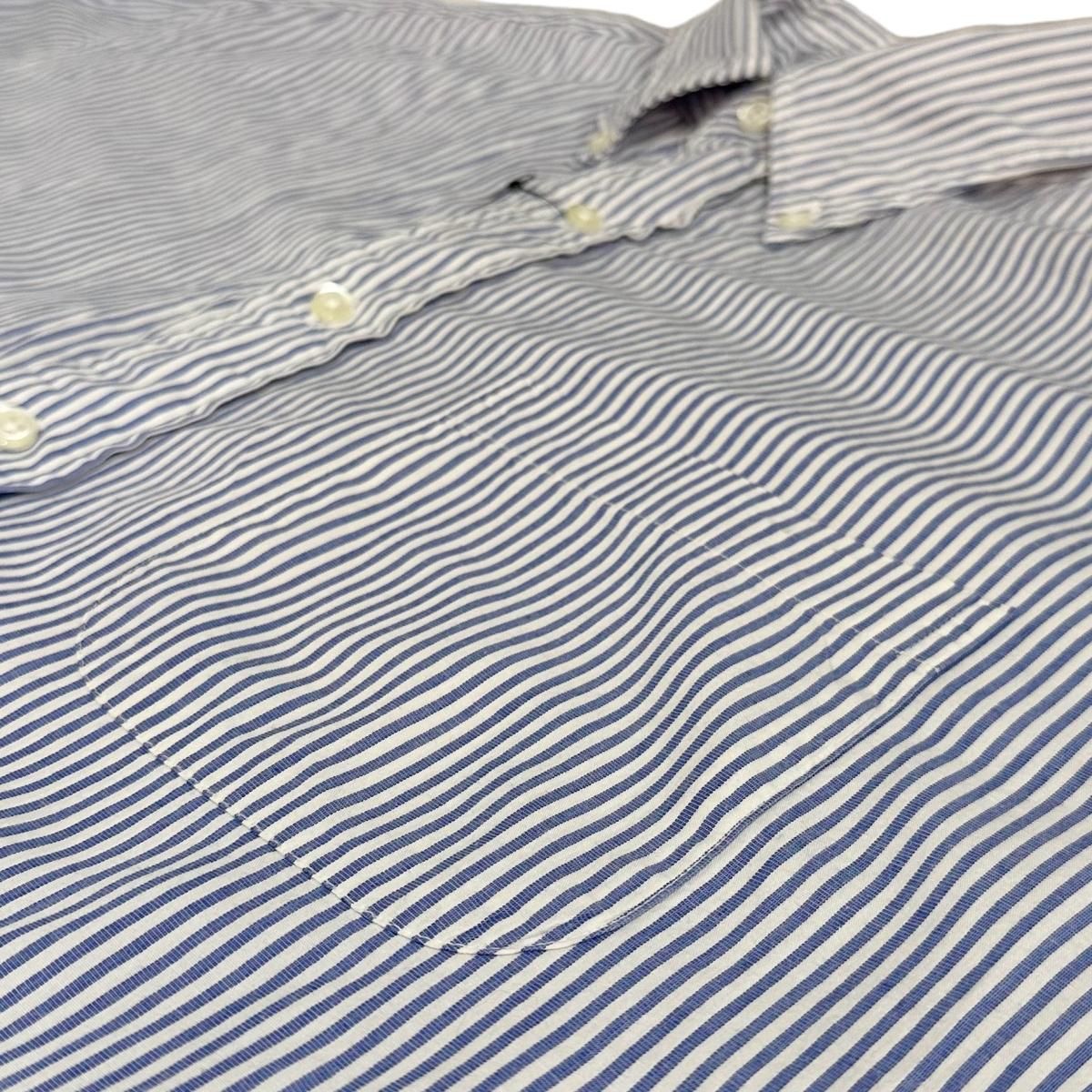 USA製 90s BROOKS BROTHERS Stripe Cotton BD L/S Shirt 青白 17 USA製 90s BROOKS BROTHERS Stripe Cotton BD L/S Shirt 青白 17
