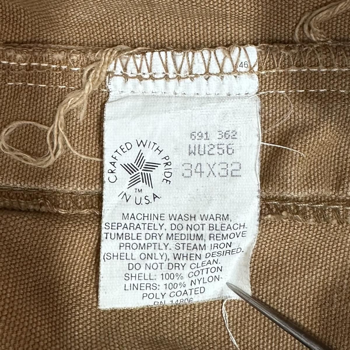 USA製 80s Carhartt Nylon Double Knee Hunting Pants 茶 W34 USA製 80s Carhartt Nylon Double Knee Hunting Pants 茶 W34