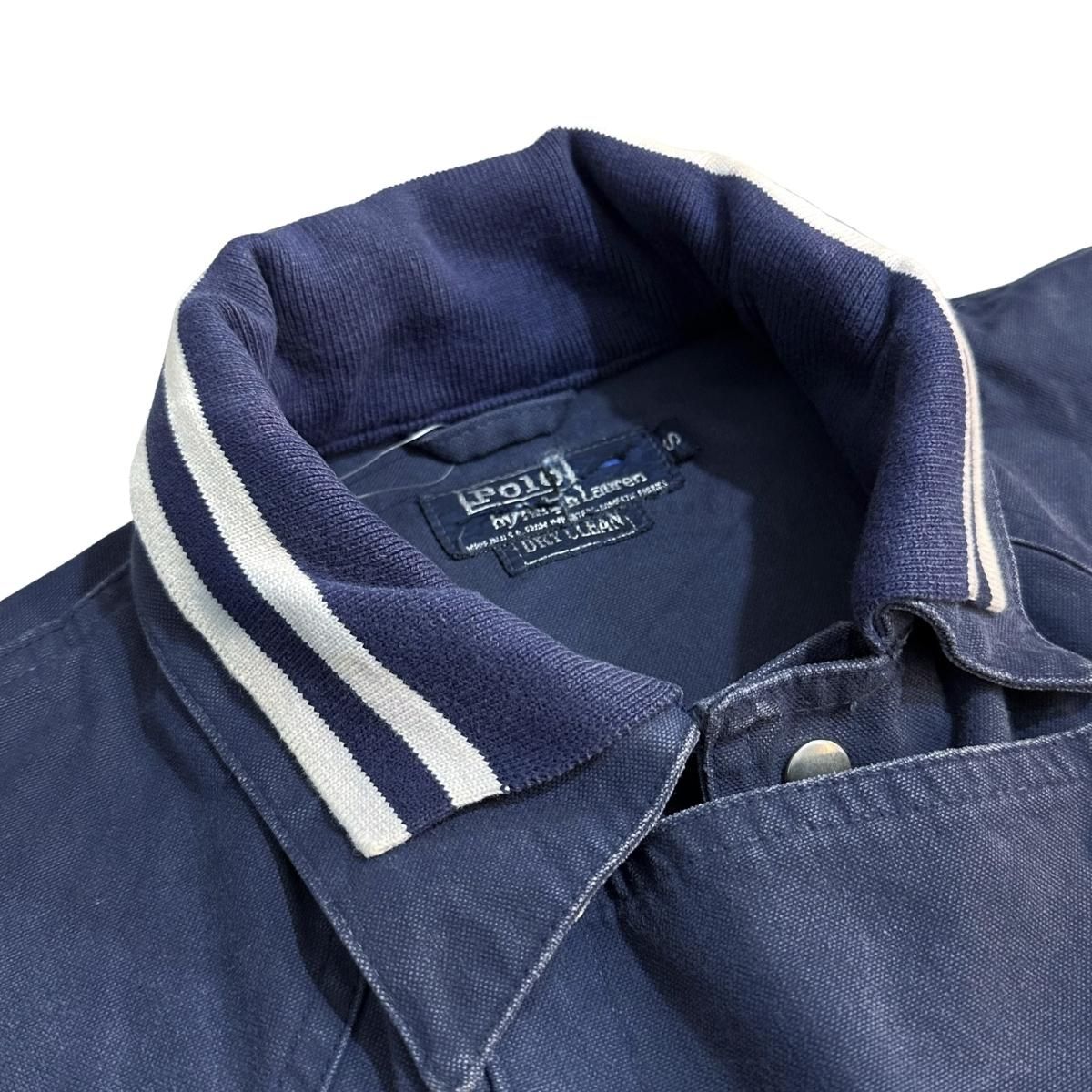 USA製 80s〜90s Polo Ralph Lauren Cotton Canvas Jacket 紺 S USA製 80s〜90s Polo Ralph Lauren Cotton Canvas Jacket 紺 S