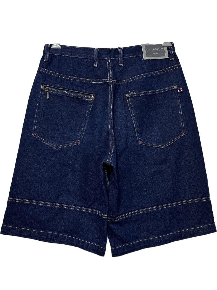 00s PHAT FARM Double Knee Denim Shorts 紺 W32 ファット 00s PHAT FARM Double Knee Denim Shorts 紺 W32 ファット