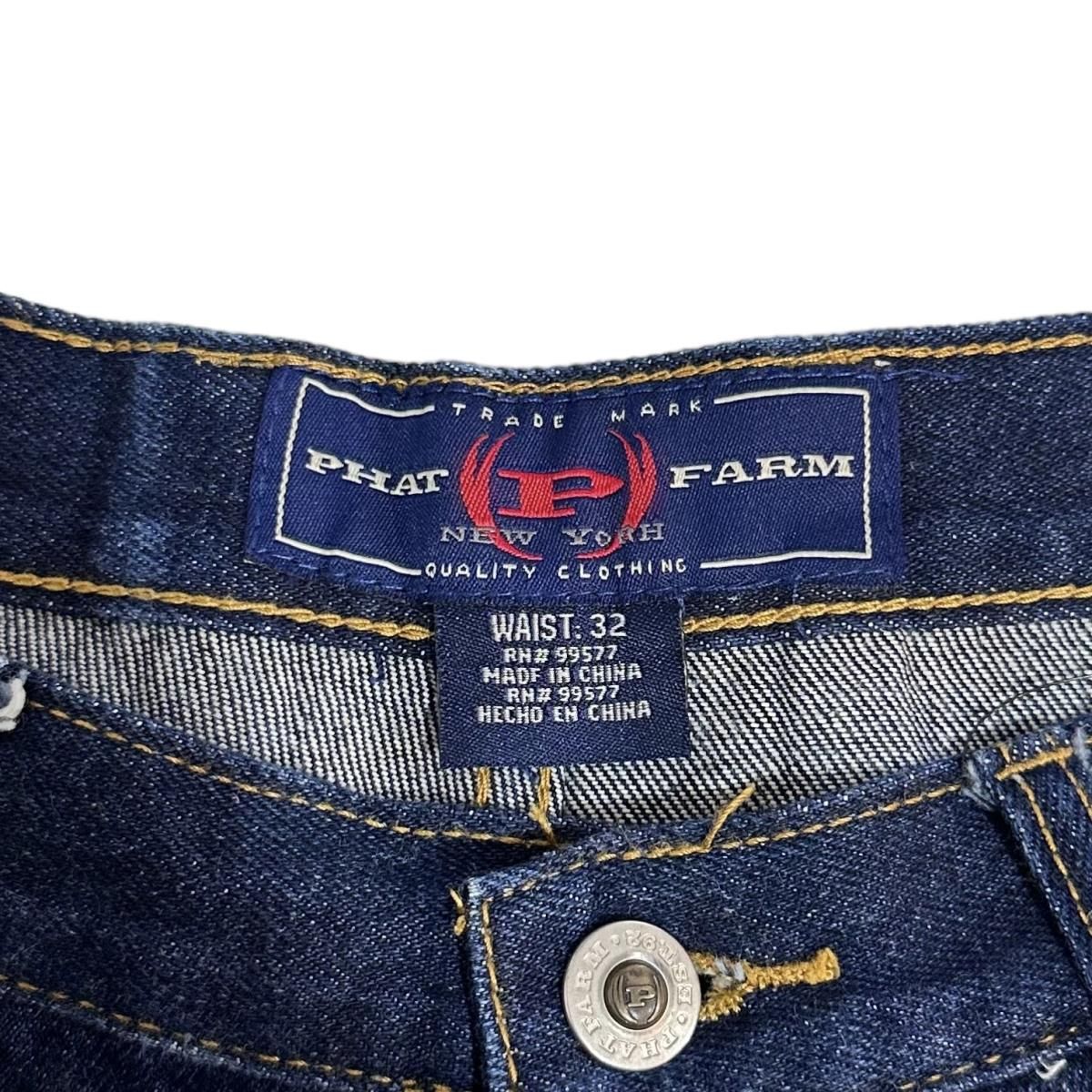00s PHAT FARM Double Knee Denim Shorts 紺 W32 ファット 00s PHAT FARM Double Knee Denim Shorts 紺 W32 ファット