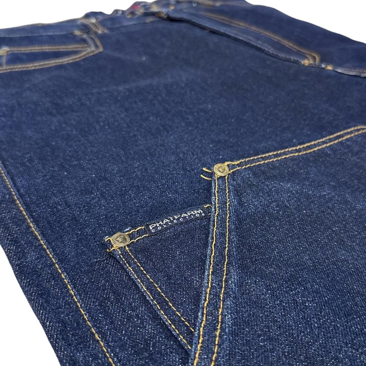00s PHAT FARM Double Knee Denim Shorts 紺 W32 ファット 00s PHAT FARM Double Knee Denim Shorts 紺 W32 ファット