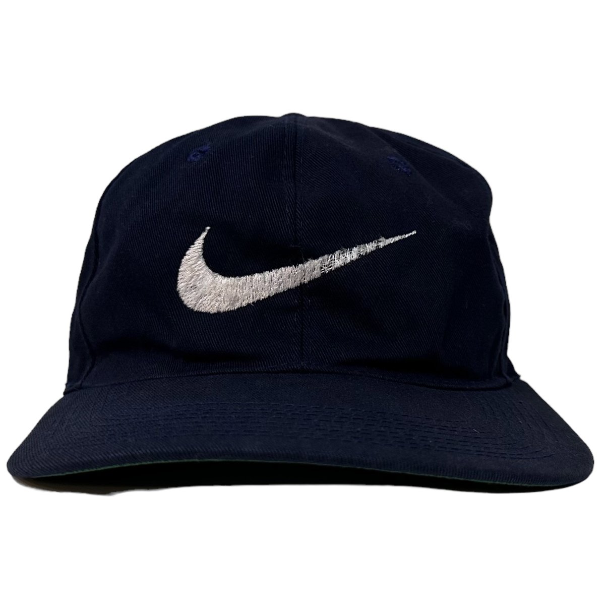 95年製 NIKE Logo Cotton 6 Panel Cap 紺 90s ナイキ ロゴキャップ 6