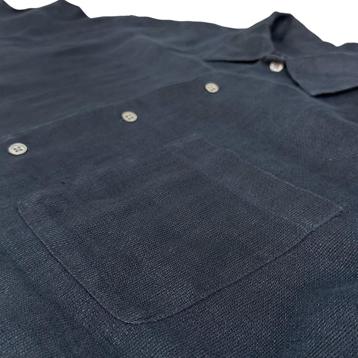 00s BANANA REPUBLIC Irish Linen S/S Shirt 黒 L バナナリ 00s BANANA REPUBLIC Irish Linen S/S Shirt 黒 L バナナリ