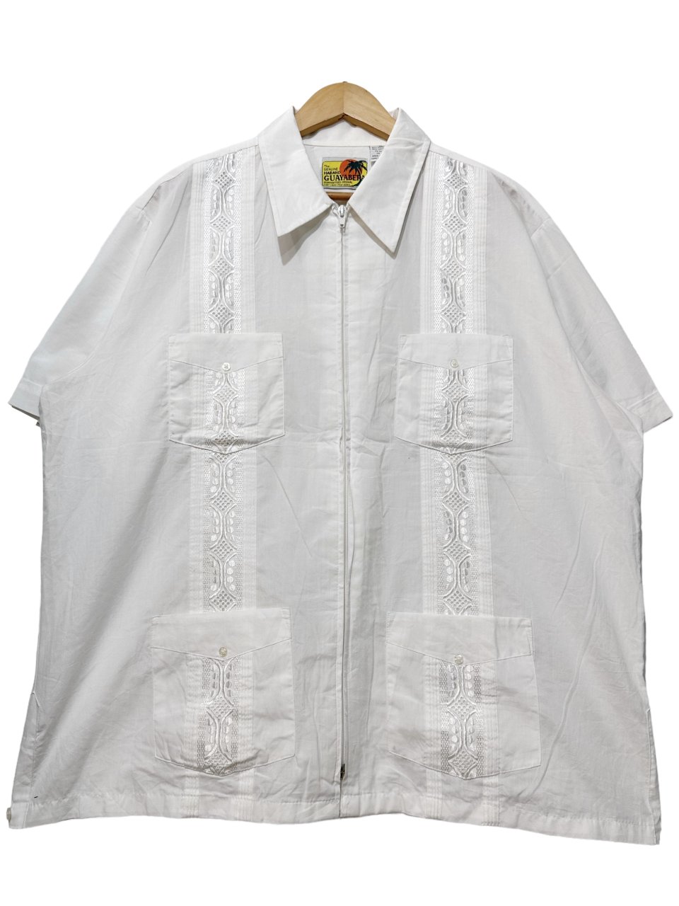 【John Blair】90's  キューバシャツ風 ジップシャツ A-828