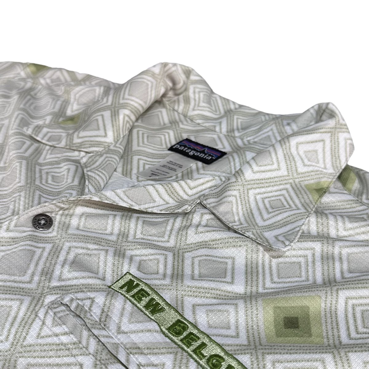 06年製 patagonia Rhythm Polyester S/S Shirt 緑 L 00s パタゴニア 
