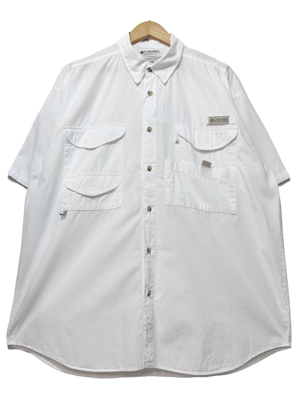 03年製 Columbia PFG S/S Fishing Shirt 白 L 00s コロンビア 半袖 
