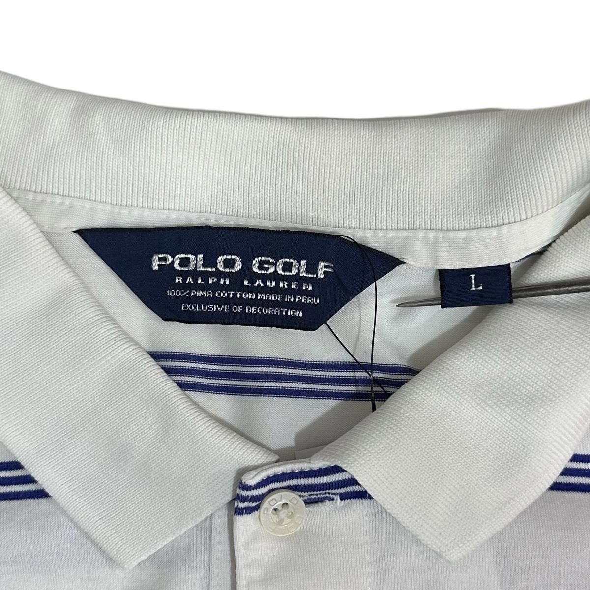 00s POLO GOLF Border S/S Polo Shirt 白青 L ポロゴルフ 半袖 00s POLO GOLF Border S/S Polo Shirt 白青 L ポロゴルフ 半袖