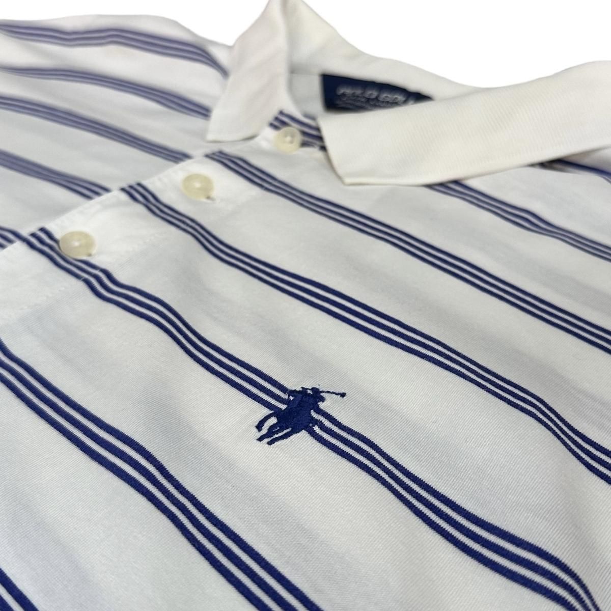 00s POLO GOLF Border S/S Polo Shirt 白青 L ポロゴルフ 半袖 00s POLO GOLF Border S/S Polo Shirt 白青 L ポロゴルフ 半袖