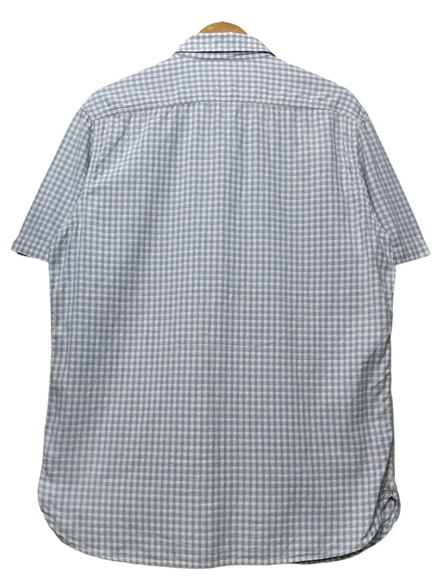 00s RRL Check Cotton S/S Shirt 水色白 L ダブルアールエル 半袖 チェックシャツ マチ付き チンスト Polo  Ralph Lauren ポロラルフローレン - NEWJOKE ONLINE STORE