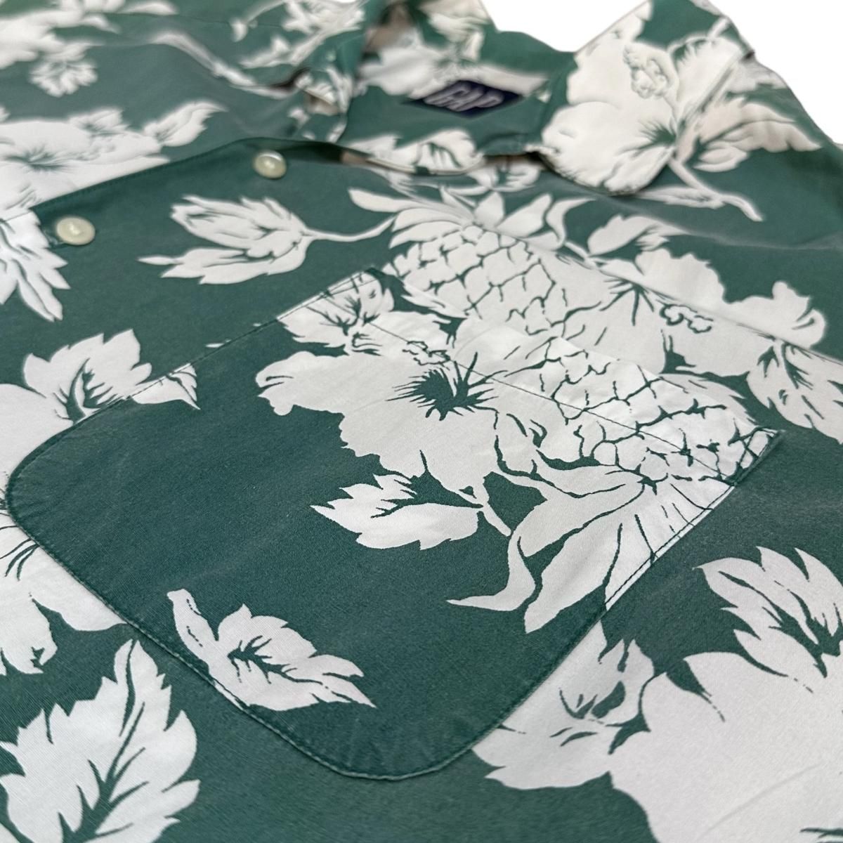 90s OLD GAP Cotton Aloha Shirt 緑 XL オールドギャップ 半袖 90s OLD GAP Cotton Aloha Shirt 緑 XL オールドギャップ 半袖