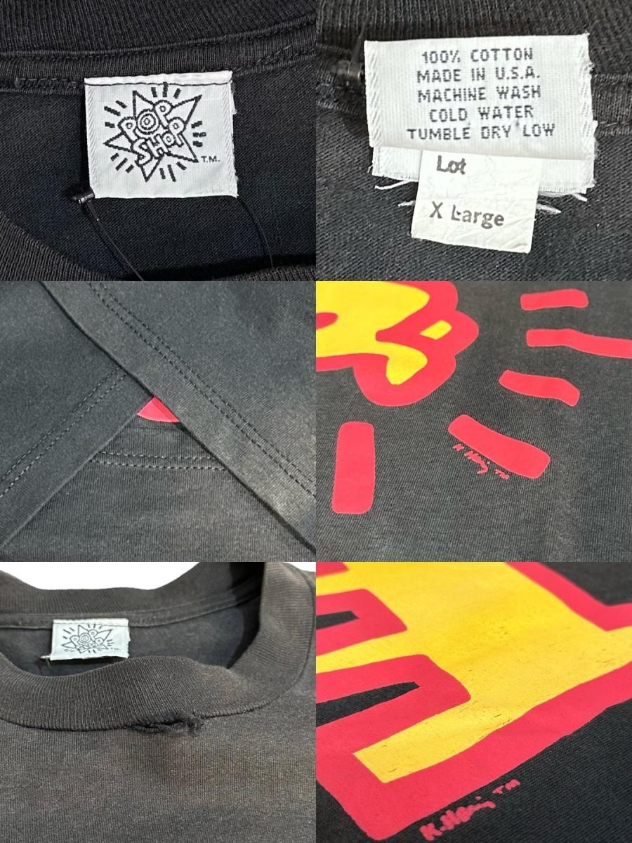 USA製 90s~00s Keith Haring Print S/S Tee 黒 XL キース USA製 90s~00s Keith Haring Print S/S Tee 黒 XL キース