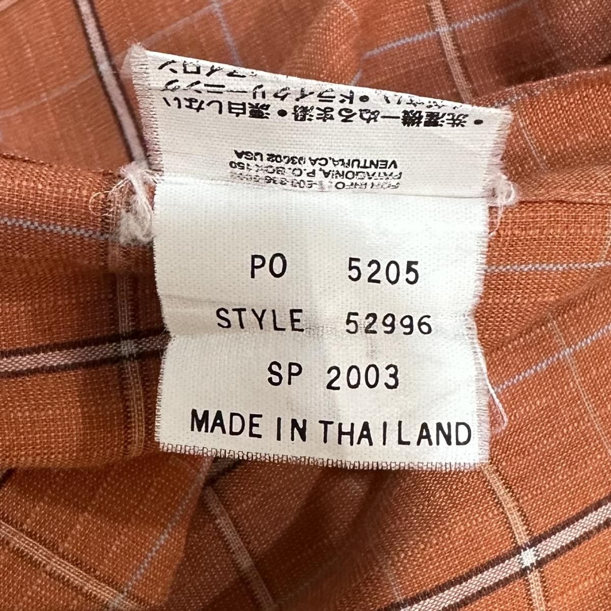 03年製 patagonia Puckerware Shirt オレンジ XL 00s パタゴニア