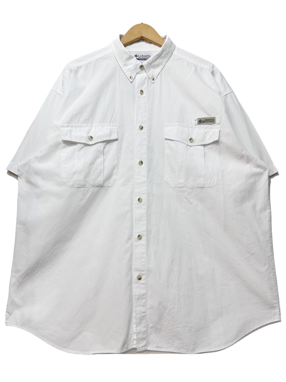 05年製 Columbia BFG S/S Fishing Shirt 白 XL 00s コロンビア 半袖 